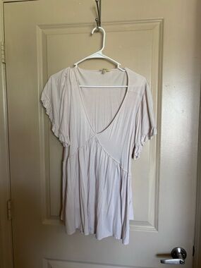 Kori Light Beige Flutter Sleeve Tunic